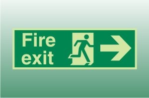 Photoluminescent Exit Sign Right - Fire Safety Signs